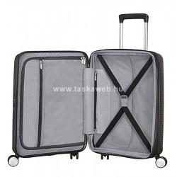 American Tourister SOUNDBOX fekete bővíthető négykerekű közepes bőrönd 88473-1027