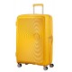 American Tourister SOUNDBOX napsárga bővíthető négykerekű nagy bőrönd 88474-1371