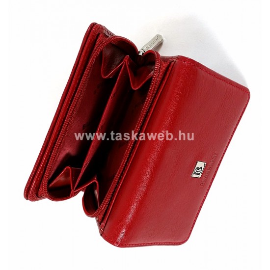 BLACKLINE RF védett, kis méretű, három részes piros női pénz és irattartó tárca W7627-5