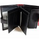 BLACKLINE íves betétes, RF védett, fekete-piros, álló női pénz és irattárca W8118-5