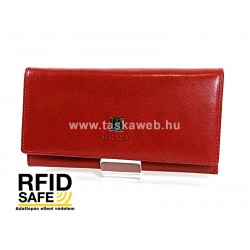 BLACKLINE RF védett hosszú piros női pénz-és irattárca W8144-5A