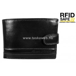 Corvo Bianco RF védett, patentos nyelves fekete bőr pénztárca RCCS1021T