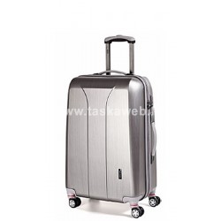 Yearz NEW CARAT ezüst cirmos négykerekű közepes bőrönd Y088-M