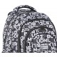 LYNSEY 23 laptoptartós Budmil hátizsák, fekete-fehér- logó mintás 10110183-S39