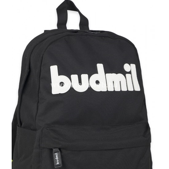 Budmil 23 fehér feliratos fekete hátizsák 10110261/S4