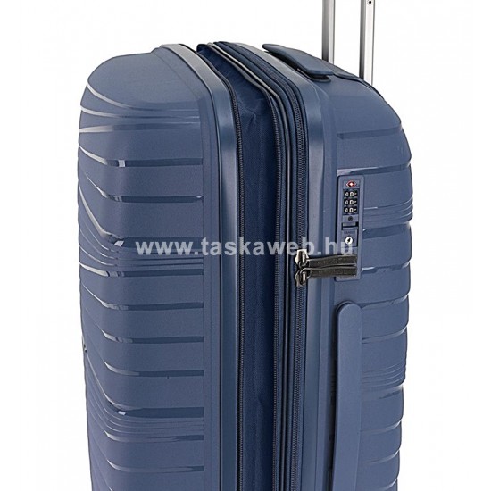 Gabol KIBA kék négykerekű bővithető nagy bőrönd GA-1220L