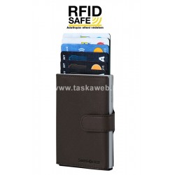 Samsonite  ALU FIT sötétbarna RFID védett pénztárca, kártyatartó 133890-1251