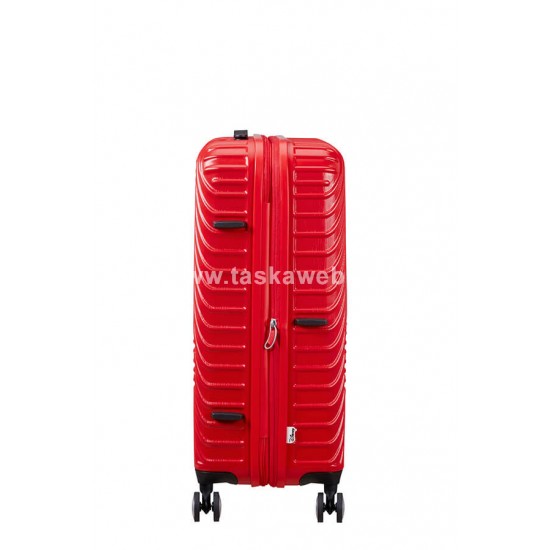 American Tourister MICKEYCLOUDS négykerekű piros bővíthető közepes bőrönd 147088-A103