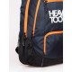 Heavy Tools 23 ELMANO fekete, kék tűpettyes, narancs zippes, fehér nyomatos hátizsák