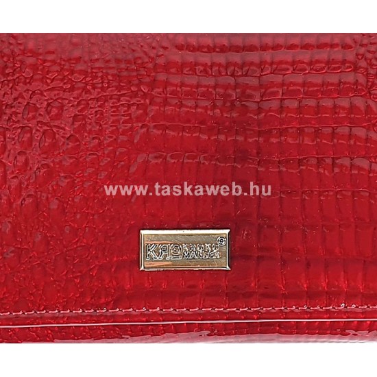 KROKOMANDER piros, krokkó lakk bőr női pénztárca-hosszú SKJ11-003