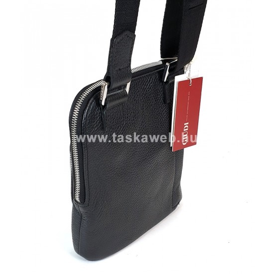 GIUDI fekete, aszimmetrikus, fém zippes kis bőr táska G5795AE-03