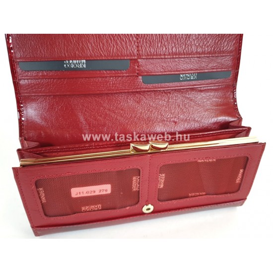 KROKOMANDER piros, nagy, külső irattartós, belső keretes női bőr pénztárca SKJ11-029