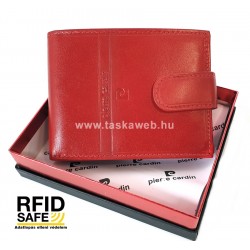 PIERRE CARDIN RF védett, kis nyelves piros pénztárca PC21255