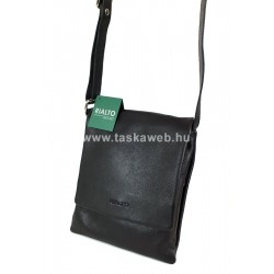 Rialto fekete, keskeny, fedeles, átvetős kis bőr táska RT5419AE-03