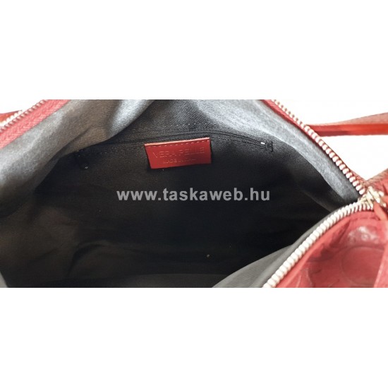 Piros-virág mintás nubuk elejű hátizsákká alakítható divattáska ALR221