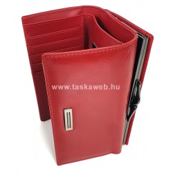 PRESTIGE piros, két oldalas bőr női pénztárca-keretes PR55020