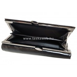 PRESTIGE fekete, két oldalas bőr női pénztárca-keretes PR55020
