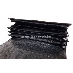 PRESTIGE fekete, hosszú, krokkó lakk bőr női pénztárca PRL72015