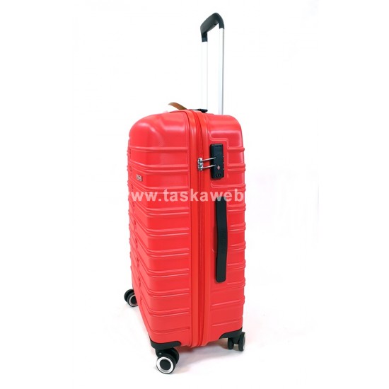 American Tourister ACTIVAIR négykerekű koral piros S,M, L bőrönd szett-3db