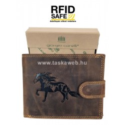 Giorgio Carelli RFID védett, lovas, rugalmas nyelves bőr pénztárca  417797-702