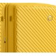 SNOWBALL ferde bordás sárga bővíthető közepes bőrönd  SB20703-Sárga M