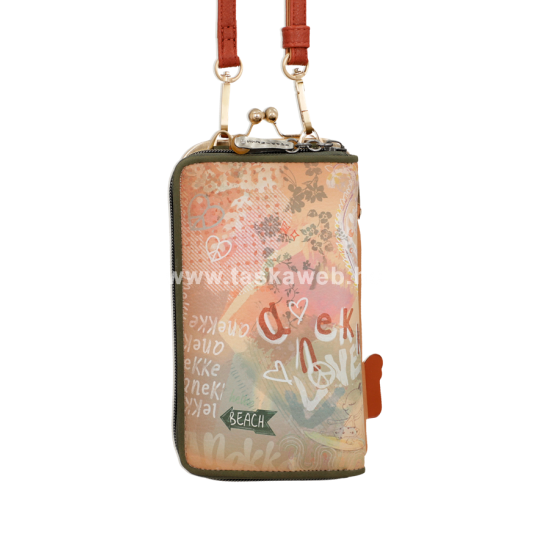 Anekke PEACE AND LOVE Camel kis keretes telefontartó, RFID védett pénztárca, divattáska 38803-909