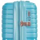 SNOWBALL kereszt bordás 3 részes aquakék bővíthető bőröndszett -SB49209 Blue 3db