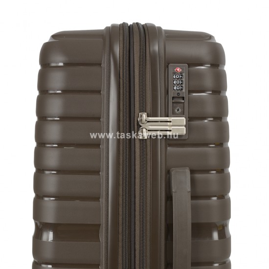 SNOWBALL kereszt bordás barna bővíthető kabinbőrönd -SB49203-Barna S
