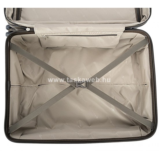 SNOWBALL kereszt bordás barna bővíthető közepes bőrönd -SB49203-Barna M