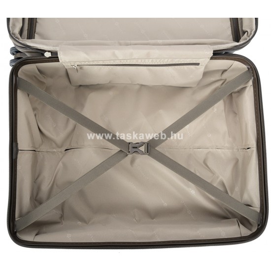 SNOWBALL kereszt bordás barna bővíthető nagy bőrönd -SB49203-Barna L