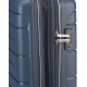 Roncato FLIGHT DLX kék, négykerekes, bővíthető zippes nagy bőrönd R-3461