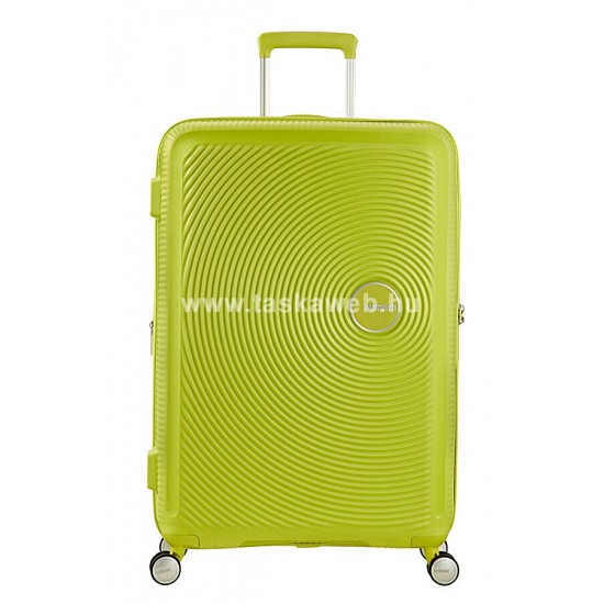 American Tourister SOUNDBOX lime színű bővíthető négykerekű nagy bőrönd 88474-6263
