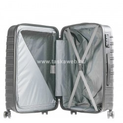 American Tourister ACTIVAIR négykerekű ezüst közepes bőrönd