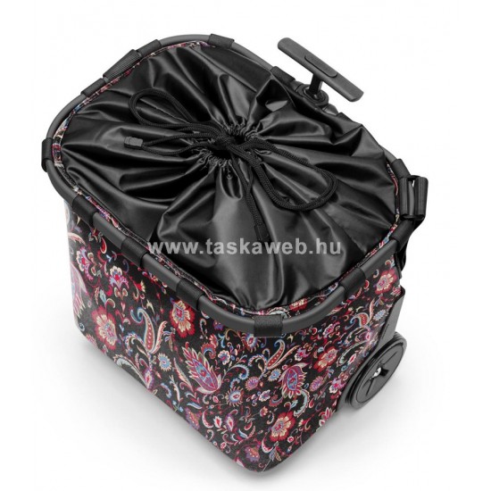 Reisenthel CARRYCRUISER fekete, virág motívumos gurulós bevásárlókocsi OE7063
