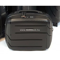 Touareg MATRIX csatos négykerekű fekete, 3db-os bőrönd + kozmetikai táska szett  BD28-fekete 4db-os szett