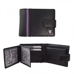 Choice kis, tricolor szalagos patentos pénztárca-fekete 527177