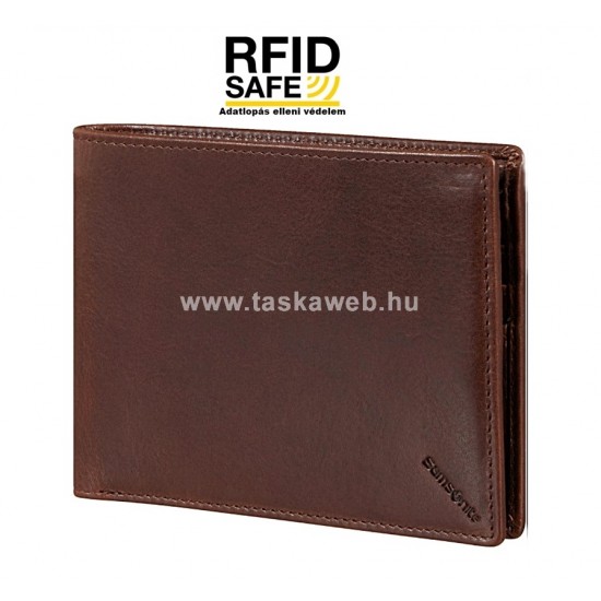 Samsonite  VEGGY nagy RFID védett aprótartó nélküli barna pénz és irattartó tárca 144476-1251