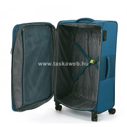 American Tourister DEEP DIVE négykerekű bővíthető közepes bőrönd M-Zöldeskék