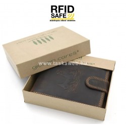 Giorgio Carelli RFID védett, lófejes, rugalmas nyelves bőr pénztárca  417797-701