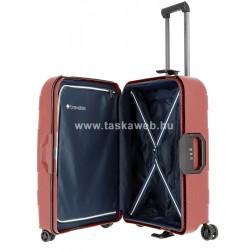 Travelite KORFU négykerekű csatos bőrönd szett-3db tégla