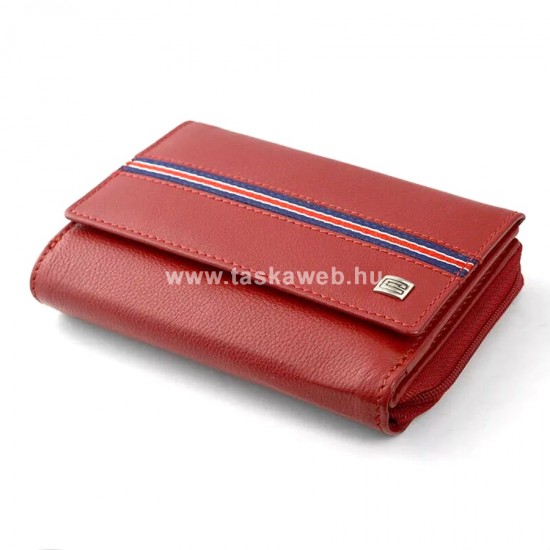 Choice közepes, tricolor szalagos, két oldalas női pénztárca-piros 526060