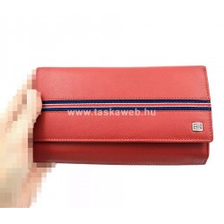 Choice nagy méretű, irattartós, tricolor szalagos női pénztárca-piros 522870