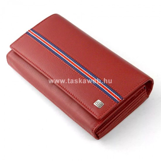 Choice, tricolor szalagos nagy hosszú női pénztárca-piros 522960