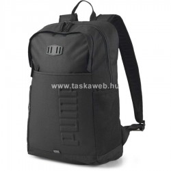 PUMA 23 S fekete, domború márkaneves, laptoptartós hátizsák P079222-01