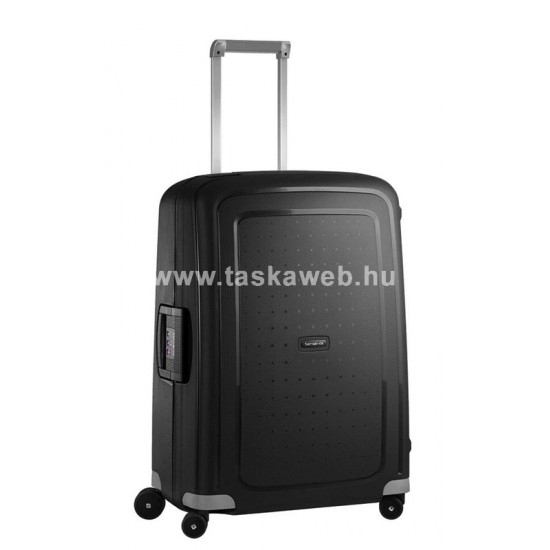 Samsonite S'CURE négykerekű fekete közepes csatos bőrönd  69cm 49307-1041