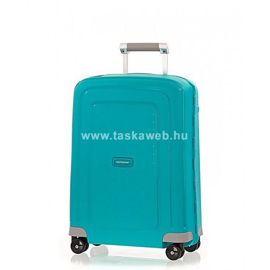 Samsonite S'CURE négykerekű aqua blue csatos kabin bőrönd 55 cm 49539-1012