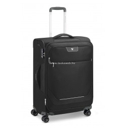 Roncato JOY fekete négykerekű bővíthető közepes bőrönd R-6212