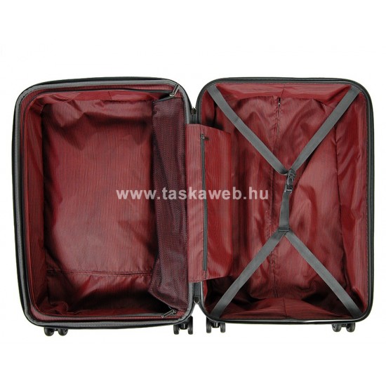SNOWBALL íves bordás antracit közepes bővíthető bőrönd -SB61303-antracit M