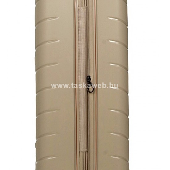 SNOWBALL íves bordás pezsgő színű közepes bővíthető bőrönd -SB61303-pezsgő M